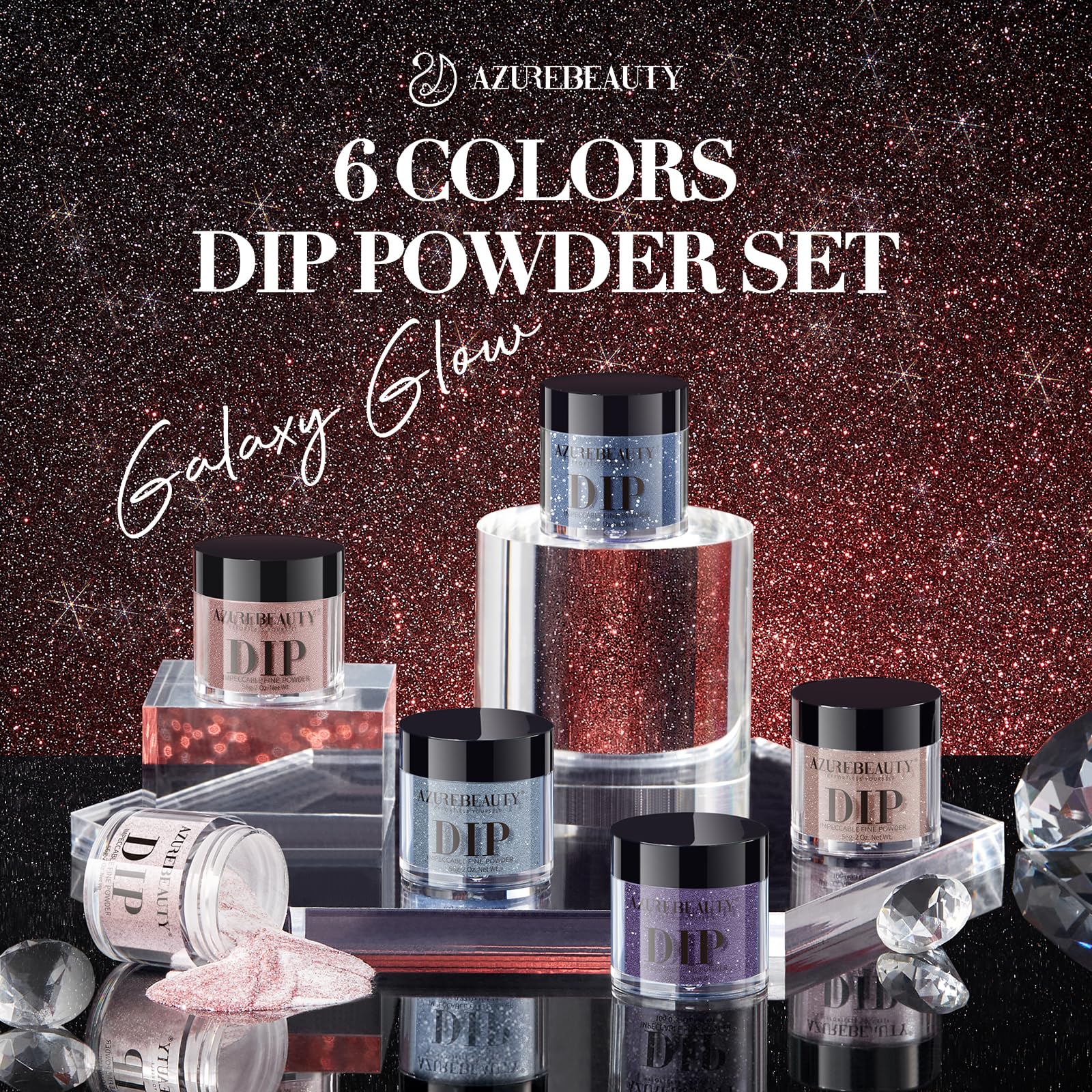 Amazon.com: AZUREBEAUTY Dip Powder Nail Set 6 Colors Dark Light